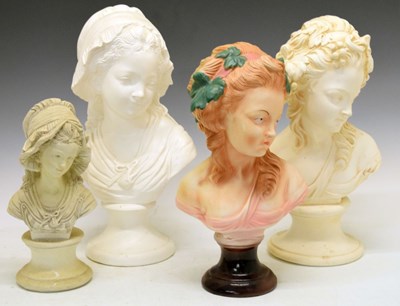 Lot 649 - Four plaster busts