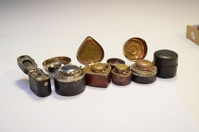 Lot 182 - Five late 19th and early 20th Century travelling inkwells
