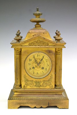 Lot 527 - Late 19th Century French gilt brass mantel clock