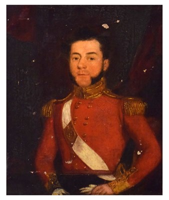 Lot 360 - Early 19th Century -  Oil on canvas - Portrait of a soldier