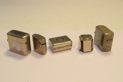 Lot 184 - Five white metal travelling inkwells