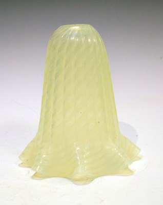 Lot 318 - Victorian vaseline glass lamp shade