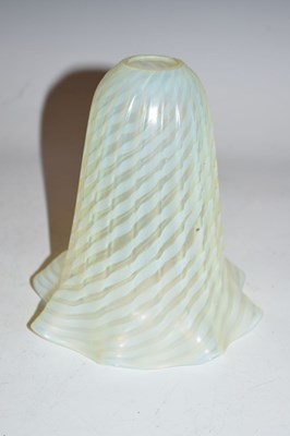 Lot 318 - Victorian vaseline glass lamp shade