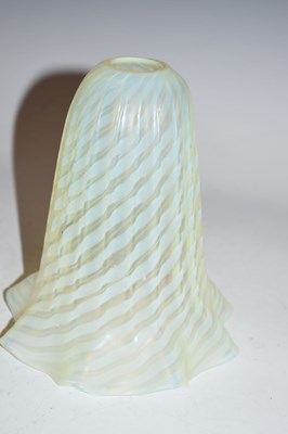 Lot 318 - Victorian vaseline glass lamp shade