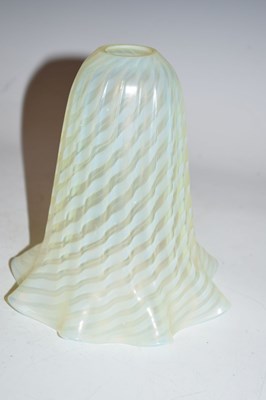 Lot 318 - Victorian vaseline glass lamp shade