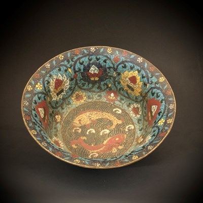 Lot 183 - Antique Chinese cloisonne enamel bowl