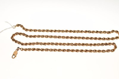 Lot 63 - 9ct gold rope-link necklace