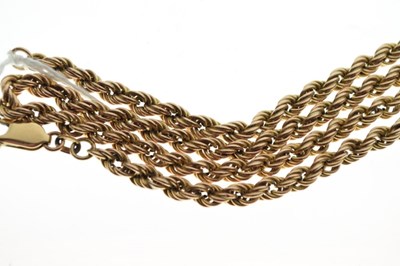Lot 63 - 9ct gold rope-link necklace