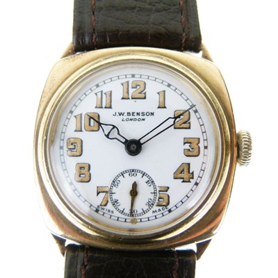Lot 65 - J.W. Benson - Gentleman's 9ct gold cased wristwatch