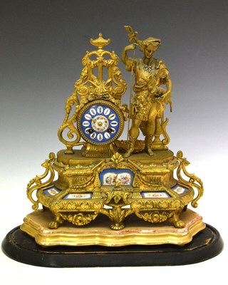 Lot 351 - 19th Century French gilt metal mantel clock