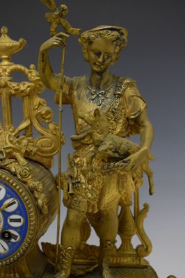 Lot 351 - 19th Century French gilt metal mantel clock