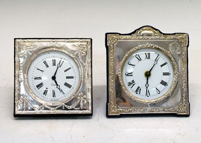 Lot 126 - Two modern silver desk clocks