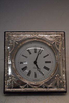 Lot 126 - Two modern silver desk clocks