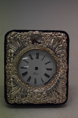 Lot 124 - Two modern silver desk clocks