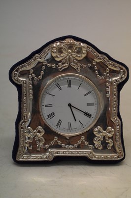 Lot 122 - Pair of modern silver desk clocks