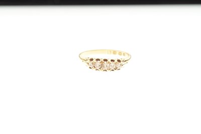Lot 10 - 18ct gold five stone old-cut diamond ring