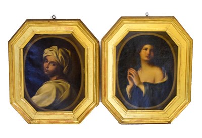 Lot 372 - Follower of Guido Reni - Pair of 19th Century oils on canvas