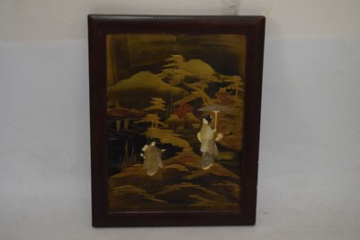 Lot 196 - Three Japanese lacquer panels