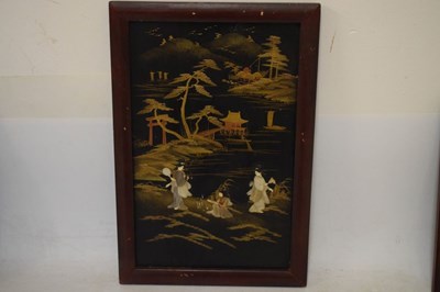 Lot 196 - Three Japanese lacquer panels