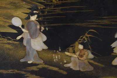 Lot 196 - Three Japanese lacquer panels