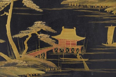 Lot 196 - Three Japanese lacquer panels