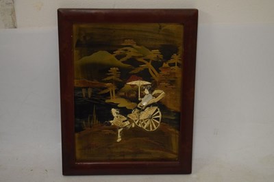 Lot 196 - Three Japanese lacquer panels