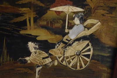 Lot 196 - Three Japanese lacquer panels