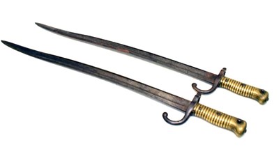 Lot 239 - Two French chassepot bayonets