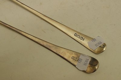 Lot 129 - Two silver serving spoons, etc.