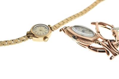 Lot 111 - Lady's Certina 9ct gold dress watch, together with a 9ct gold watch