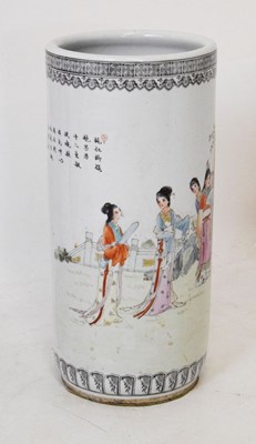 Lot 676 - Early 20th century Chinese Canton Famille Rose porcelain stick stand