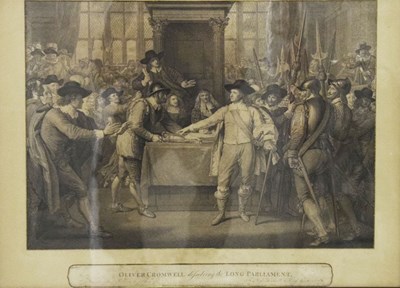 Lot 665 - 18th Century print - Oliver Cromwell dissolving the Long Parliament