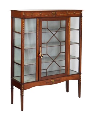 Lot 572 - Early 20th century Adam Revival painted mahogany display cabinet