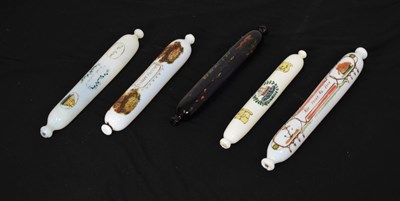 Lot 314 - Five Victorian glass rolling pins