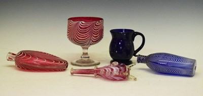 Lot 216 - Nailsea Glass - Small collection of cranberry glass, etc.