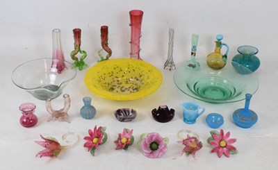 Lot 313 - Quantity of late 19th/early 20th Century coloured glass vases, etc