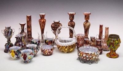 Lot 679 - Collection of mottled and other glass