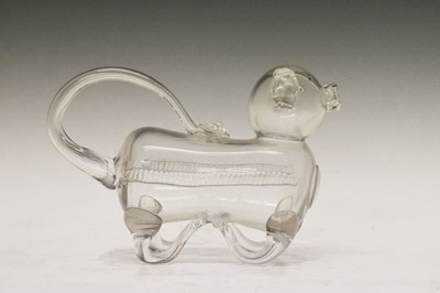 Lot 217 - Novelty clear glass decanter in the form of a pig