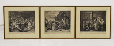 Lot 616 - After Hogarth - Seven uncoloured engravings