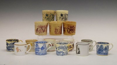 Lot 342 - Five Victorian pottery alphabet mugs, etc.