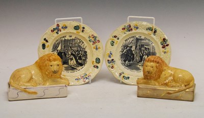 Lot 341 - Pair of Victorian nursery plates