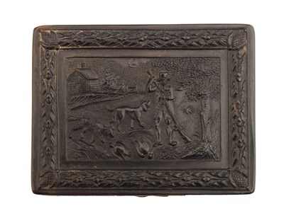 Lot 117 - 19th Century French pressed tortoiseshell snuff box