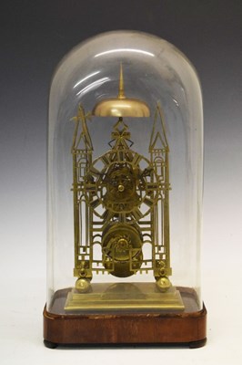 Lot 448 - Victorian brass-framed 'Cathedral' skeleton clock