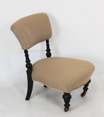 Lot 720 - Victorian ebonised nursing chair