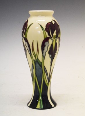 Lot 360 - Moorcroft pottery baluster vase decorated with irises