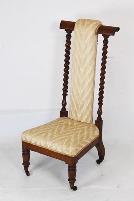 Lot 548 - Victorian 'prie-dieu' nursing chair