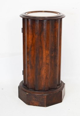 Lot 609 - Victorian mahogany cylinder pedestal night cupboard