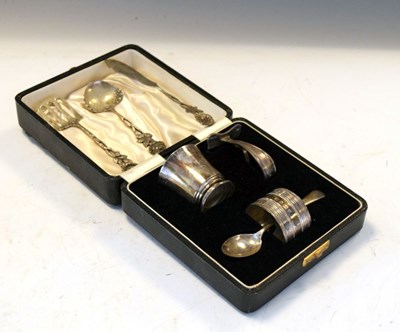 Lot 189 - Cased four-piece silver christening set