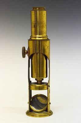 Lot 143 - Mid 19th Century rosewood-cased lacquered brass field microscope