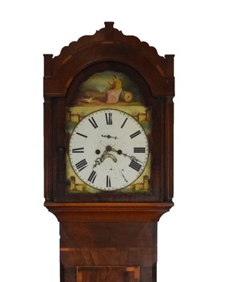 Lot 529 - 19th Century mahogany-cased eight day painted dial longcase clock